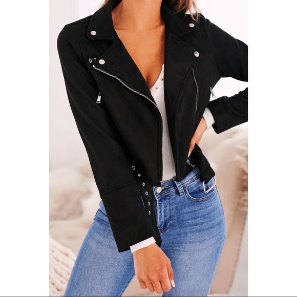 Nanamacs Completely Charmed Faux Suede Moto Jacket - Picture 4 of 5